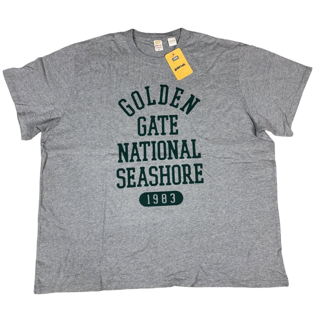 Levis Gold Tab Grey Graphic T-Shirt Size XXL Cotton Blend